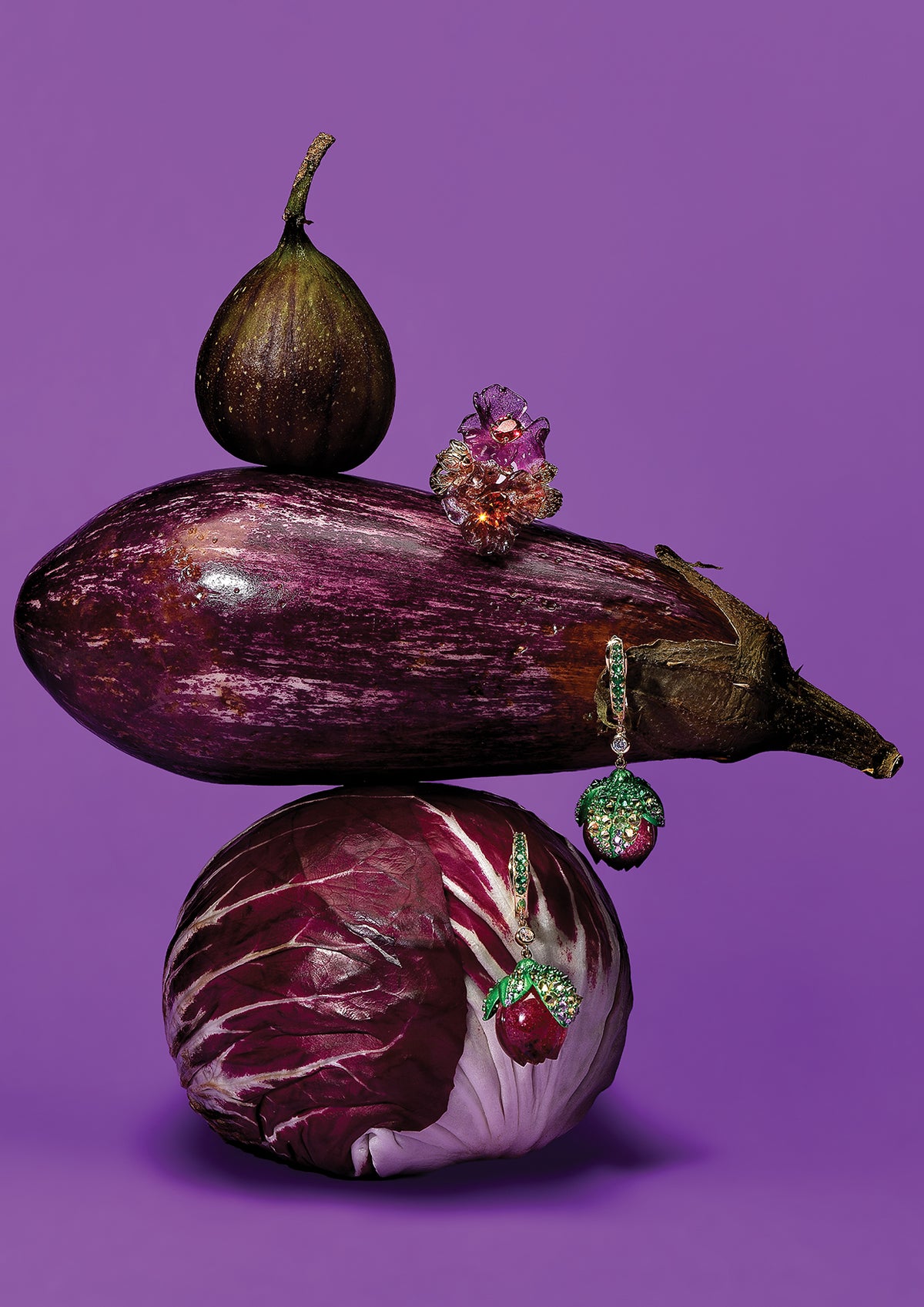 Beetroot Lotus Earrings