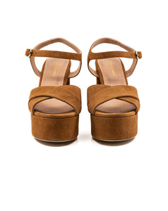Bella Suede Platform in Camel