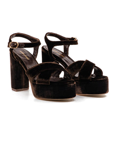 Bella Velvet Platform in Chocolate