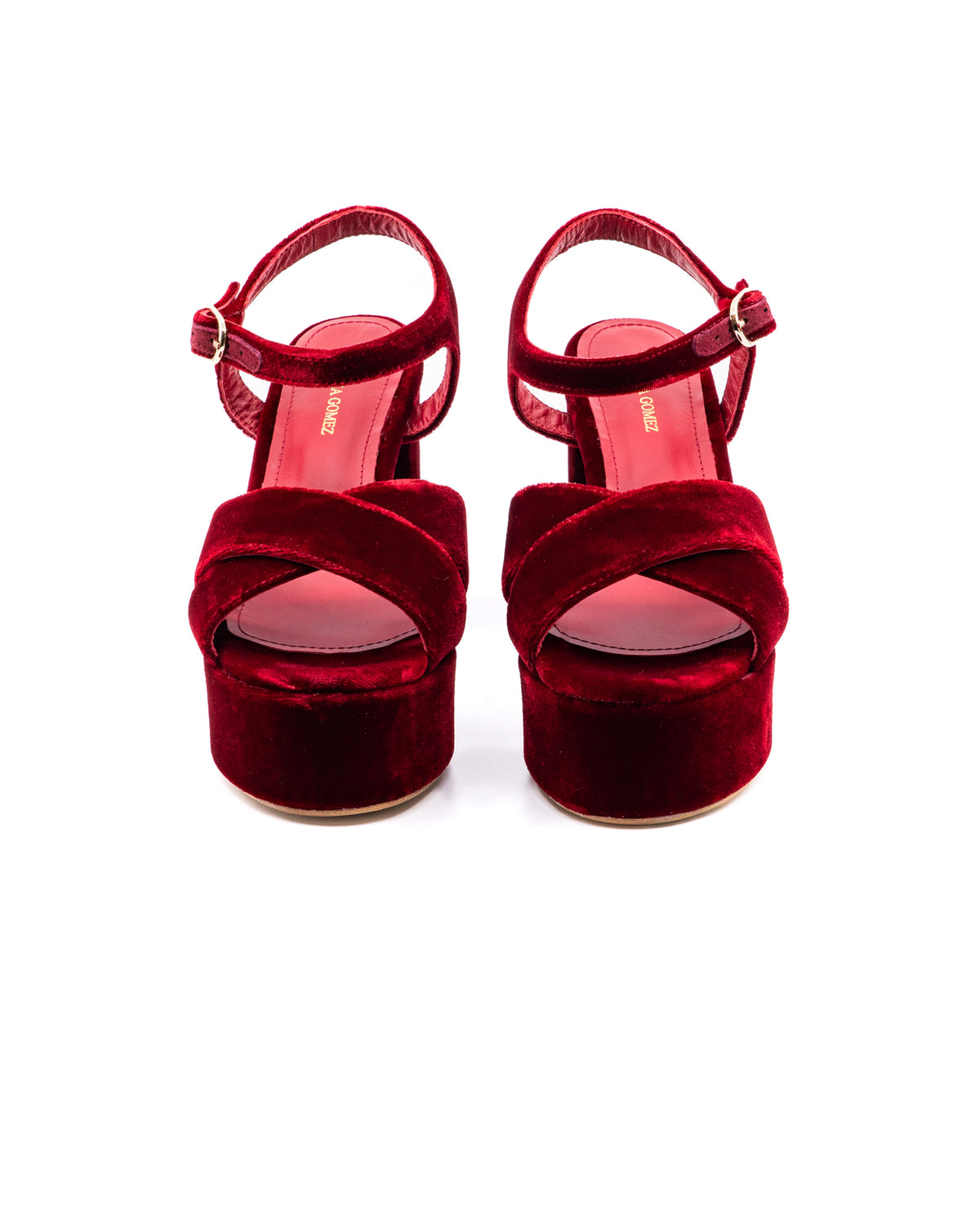 Bella Velvet Platform in Red