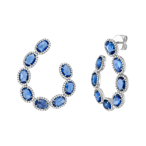 Belle Blue Sapphire Crescent Earrings