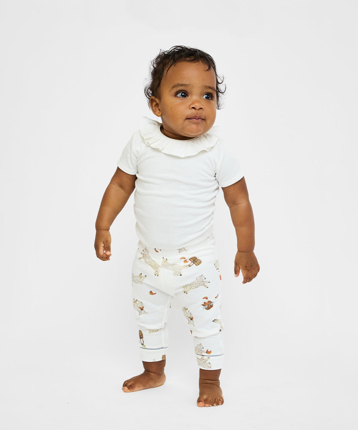 Belle Ruffle One-piece in Vanilla Piping