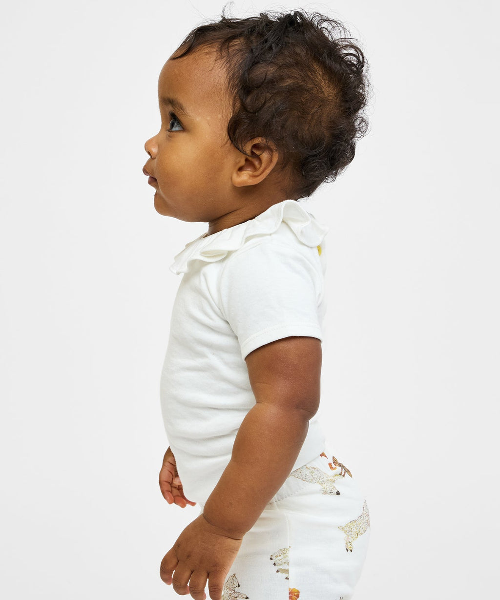 Belle Ruffle One-piece in Vanilla Piping