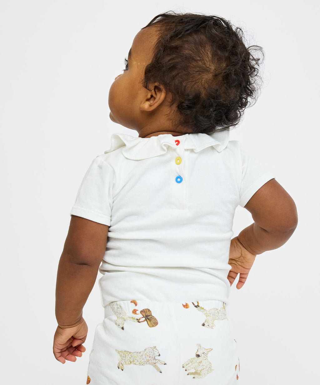 Belle Ruffle One-piece in Vanilla Piping