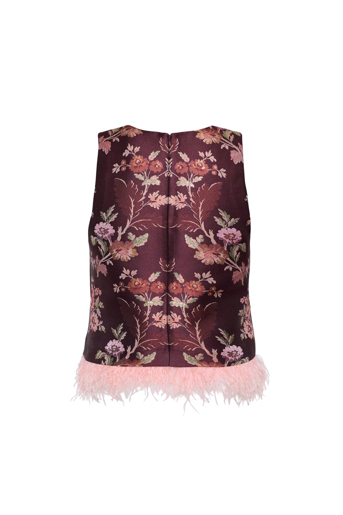 Belmond Top in Trellis Jacquard Maroon
