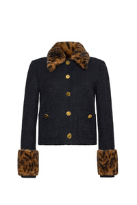 Benicio Jacket in Cloud Tweed Black