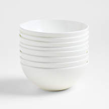 Bennett White Bone China Cereal Bowls, Set of 8