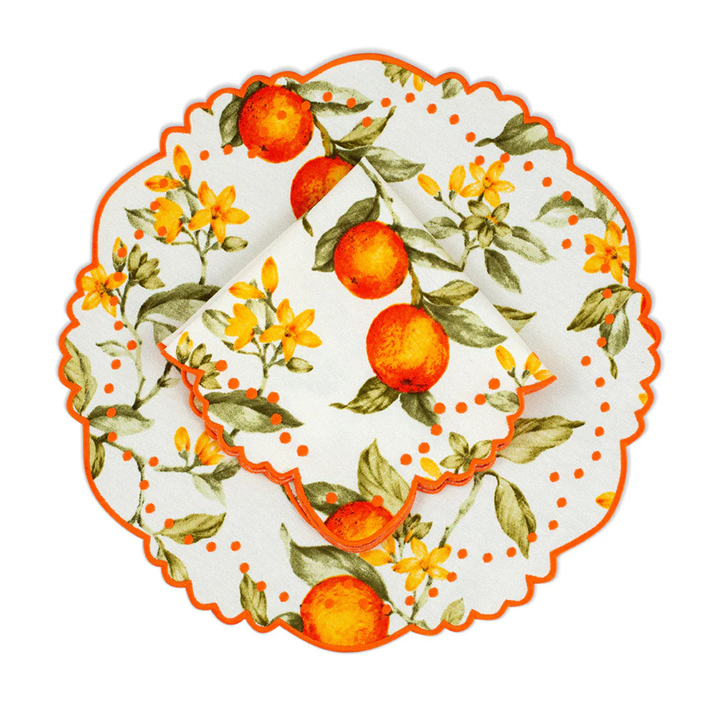 Berenice Orange Blossom Placemat and Napkin Set