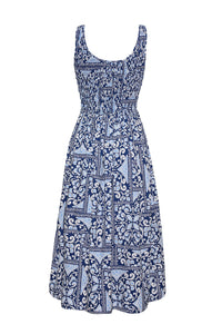 Bergamo Dress in Heart Tile Navy