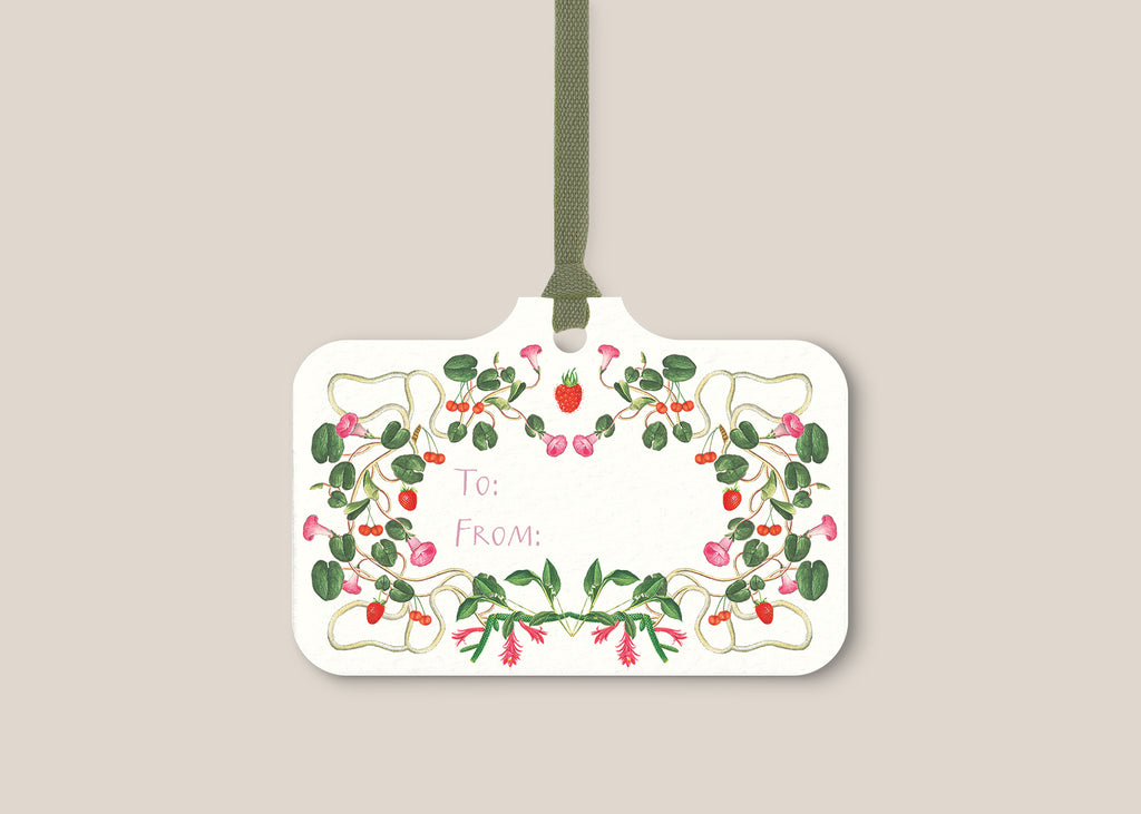 Berry Pom Pom Gift Tags