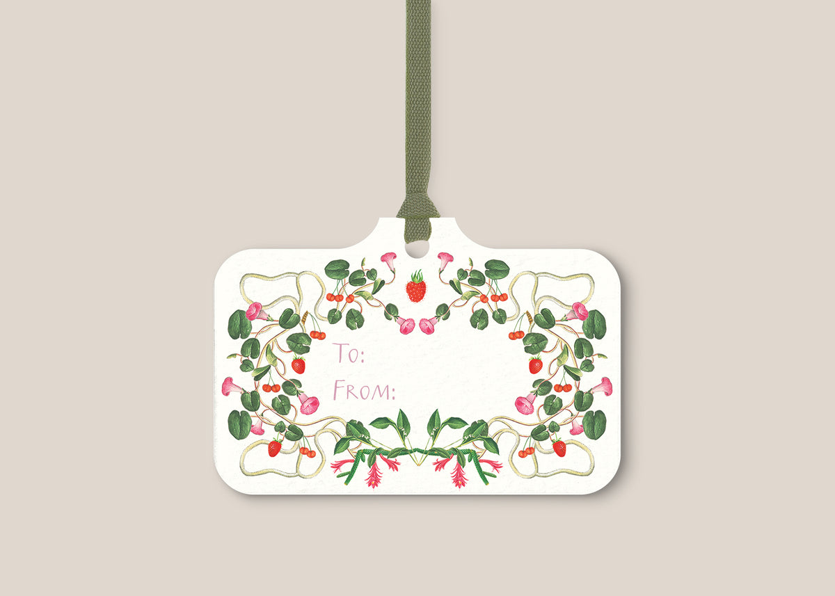 Berry Pom Pom Gift Tags