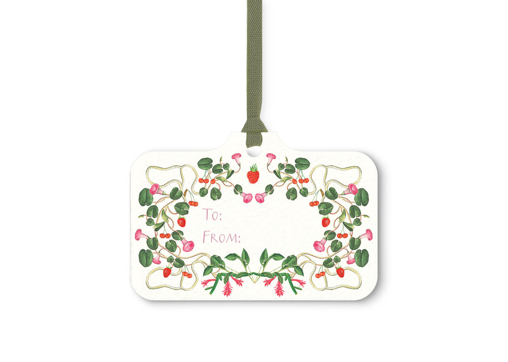 Berry Pom Pom Gift Tags