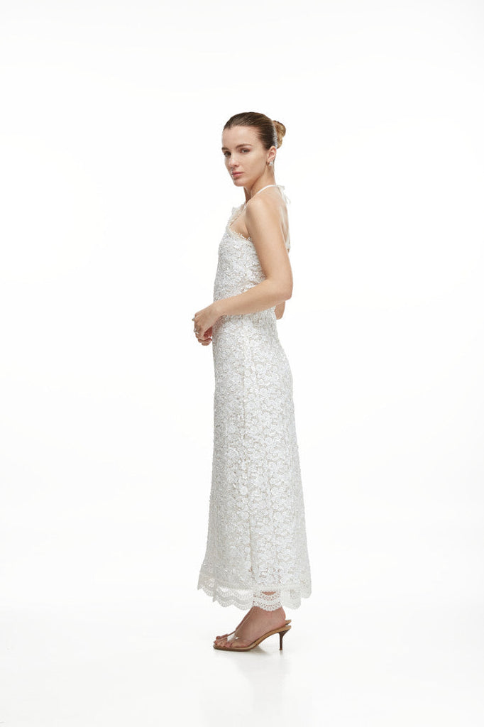 Beso De Luna Maxi Dress in White