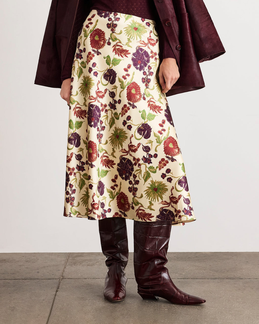 Beth Skirt in Cream Multi Floral