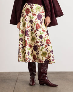 Beth Skirt in Cream Multi Floral