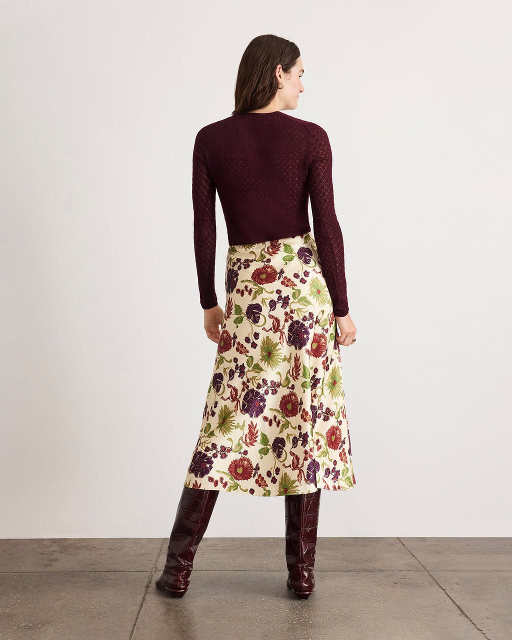 Beth Skirt in Cream Multi Floral