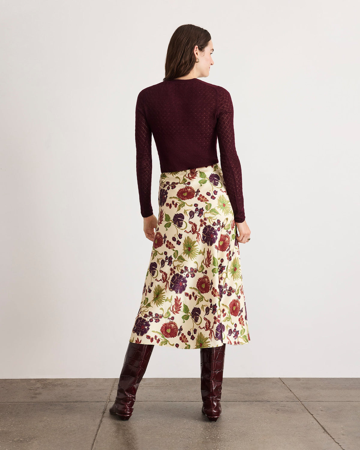 Beth Skirt in Cream Multi Floral