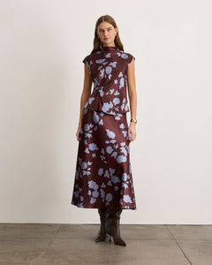 Beth Skirt in Deep Redwood/Shadow Blue
