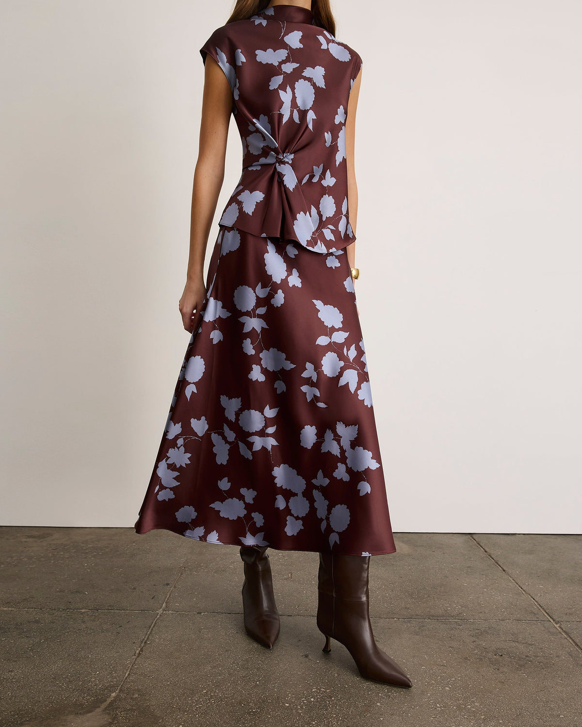 Beth Skirt in Deep Redwood/Shadow Blue