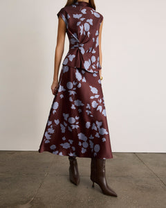 Beth Skirt in Deep Redwood/Shadow Blue