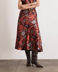 Beth Skirt in Deep Redwood Floral