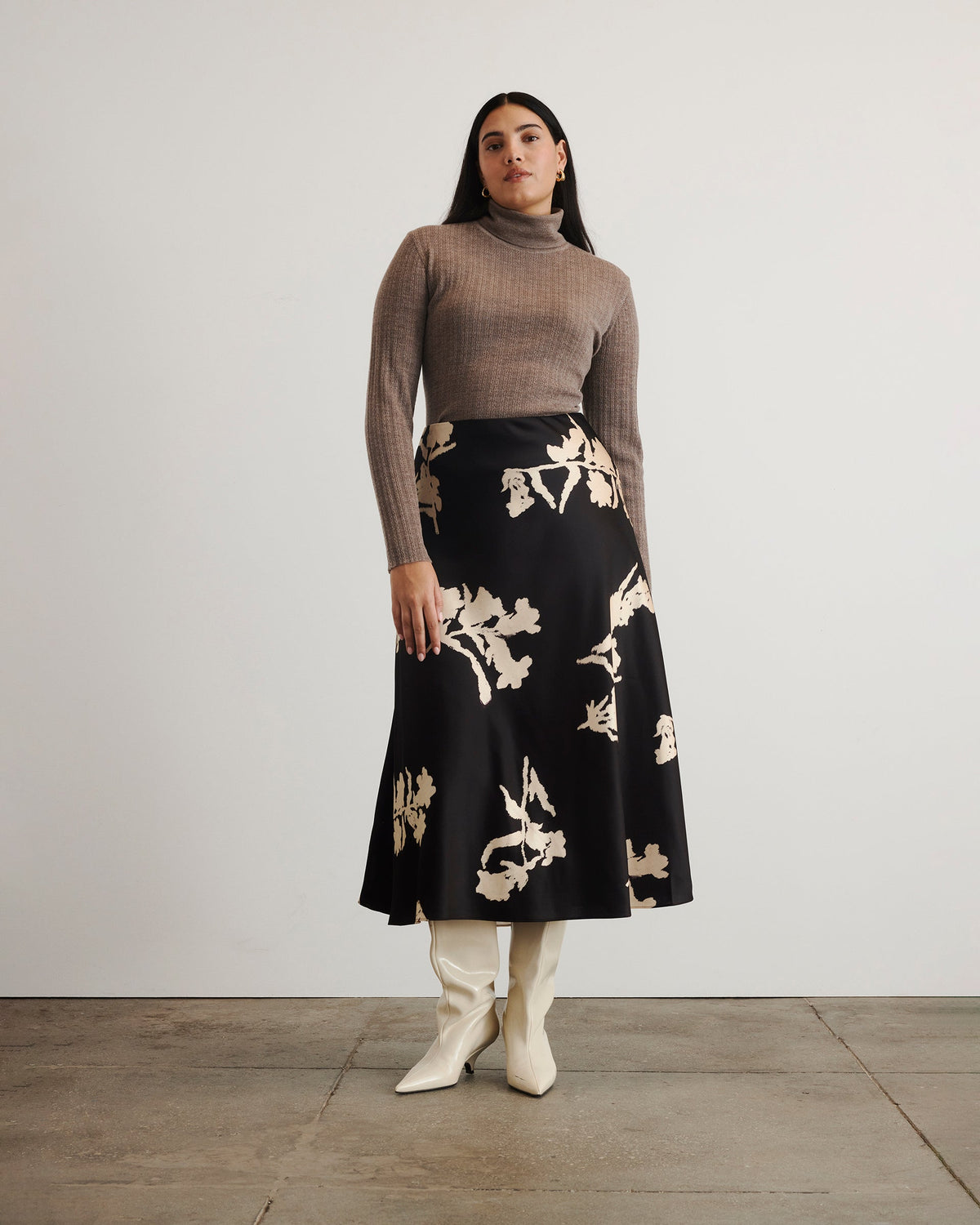 Beth Skirt in Dark Fig & Cream Multi