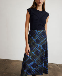 Thea Skirt in Maritime Blue & Army Multi