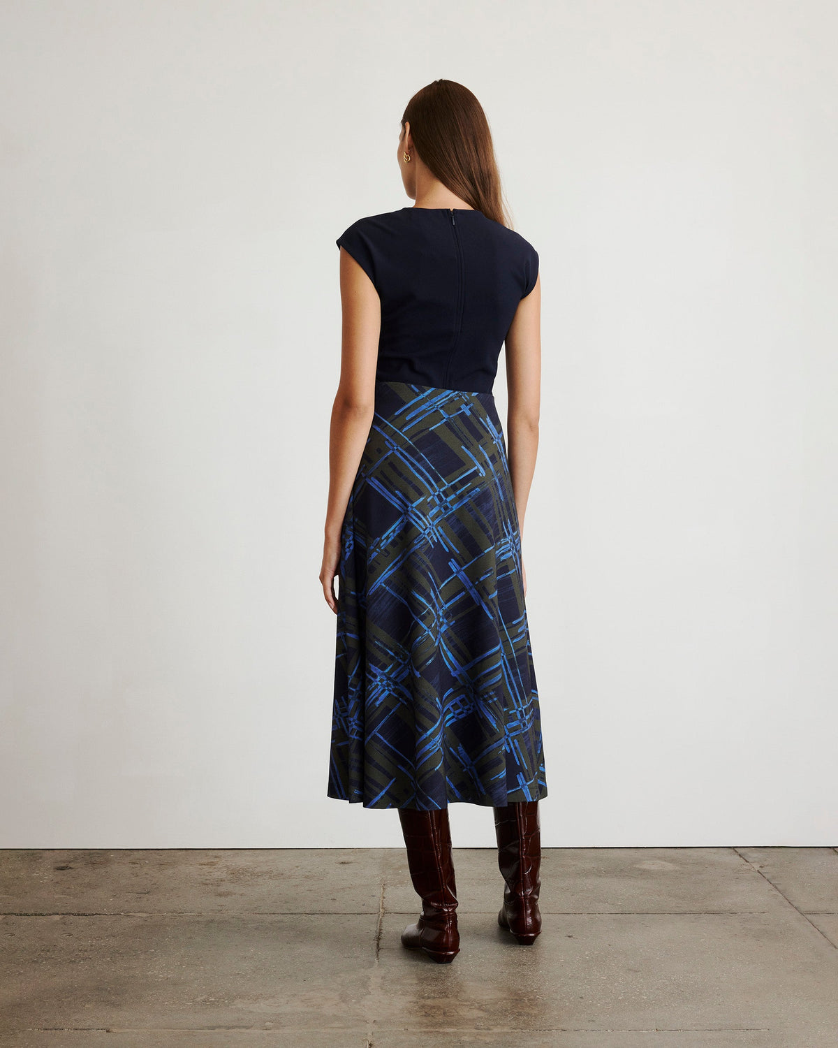 Thea Skirt in Maritime Blue & Army Multi