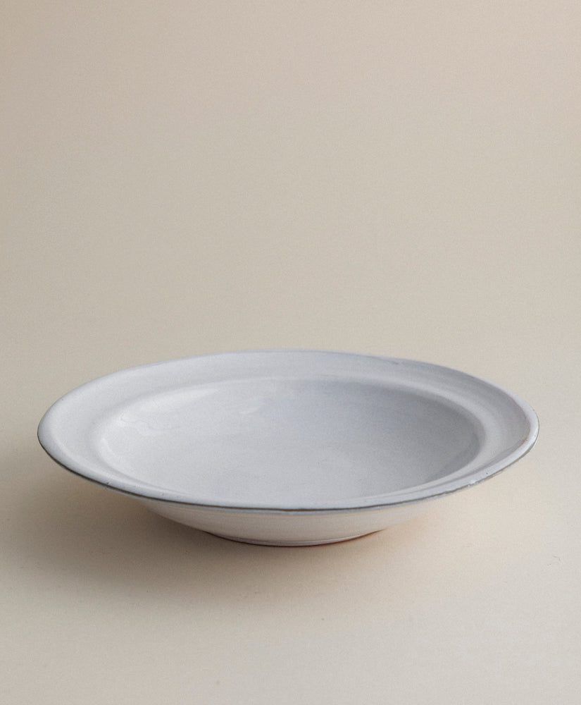 Pasta Bowl in White & Green