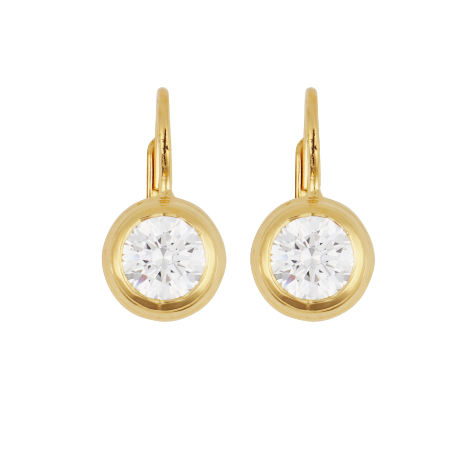 Bezel Drop Earrings