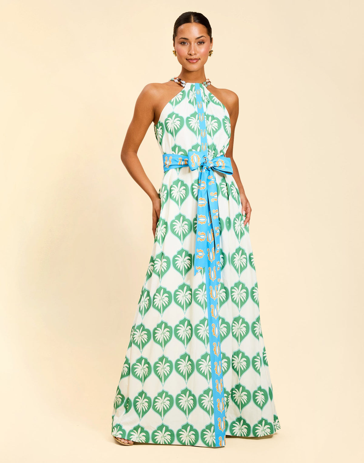 Bijou Halter Gown in Palm Bay Blue