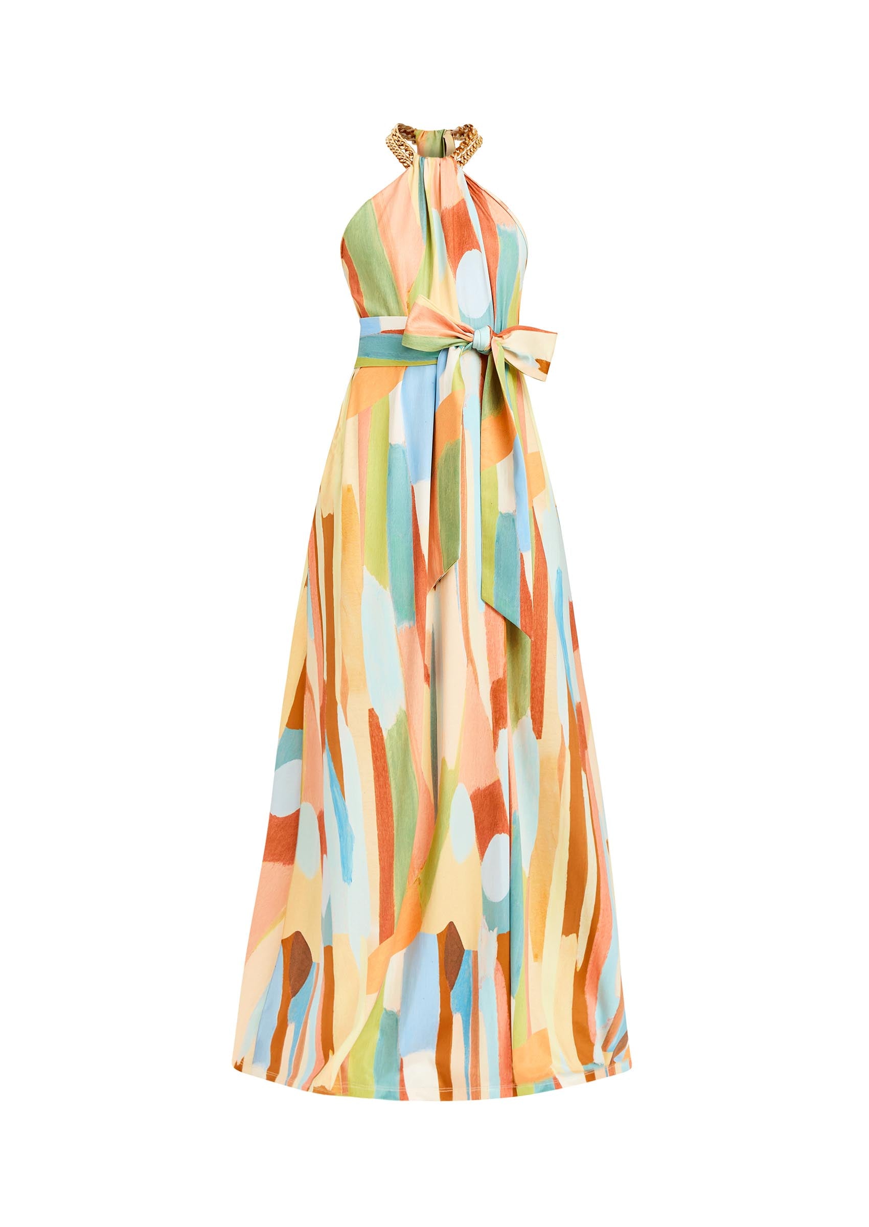 Bijou Halter Gown in Fresco Tides