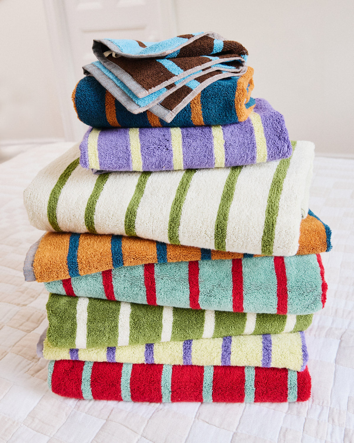 Bird Stripe Towels Set of 5