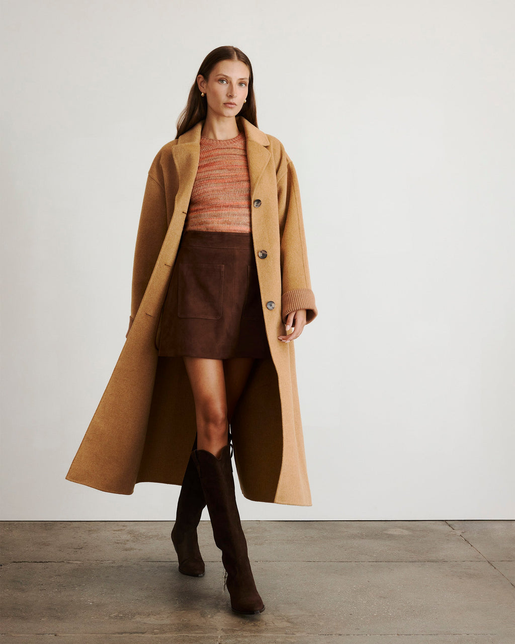 Bridget Coat in Camel Melange
