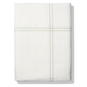 Elizaveta Bed Linen Set in Botanical Green Hemstitch