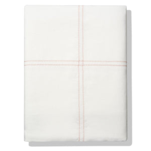 Elizaveta Duvet Cover in Coral Hemstitch