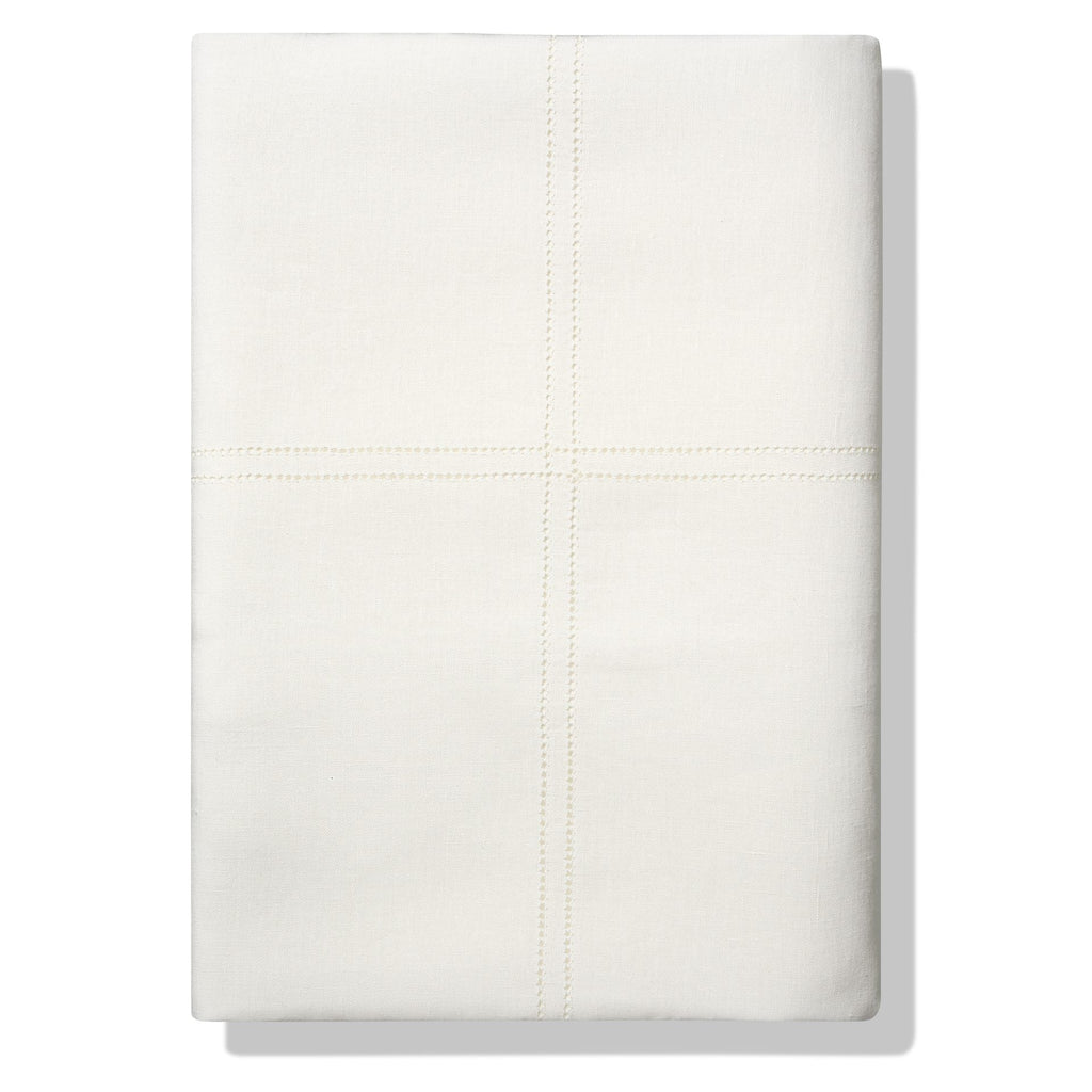 Elizaveta Bed Linen Set in Ivory White Hemstitch