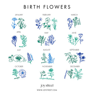 Joy Street Birth Flowers Print Card