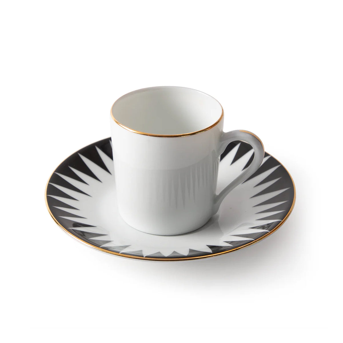 Black Punk Moka Coffee Cup With Plate