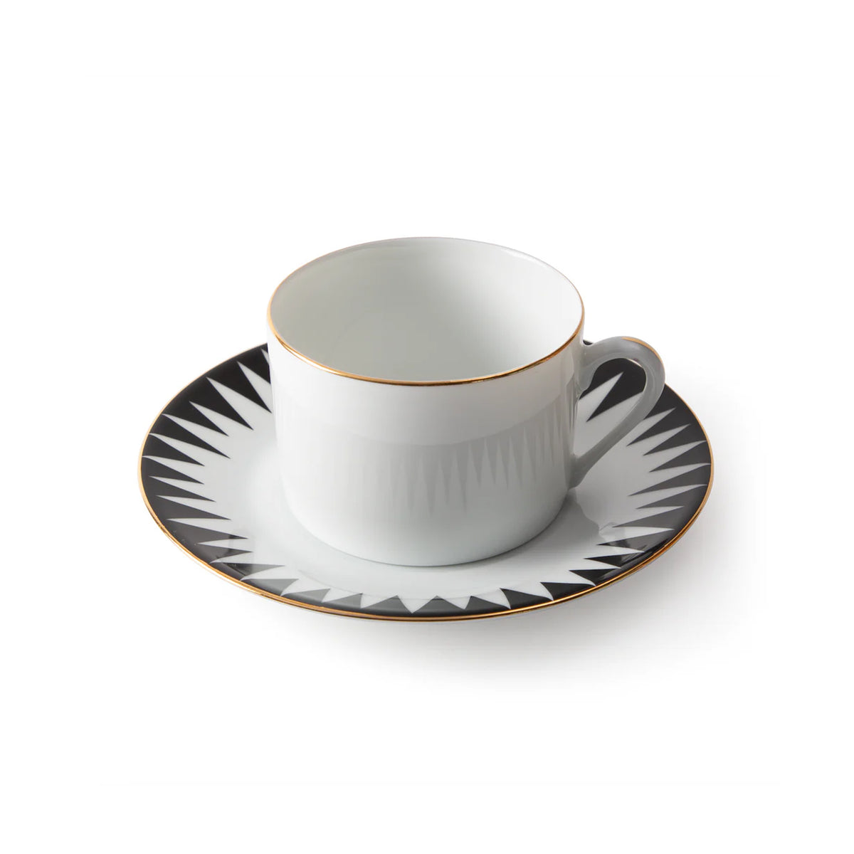 Black Punk Tea Cup With Plate