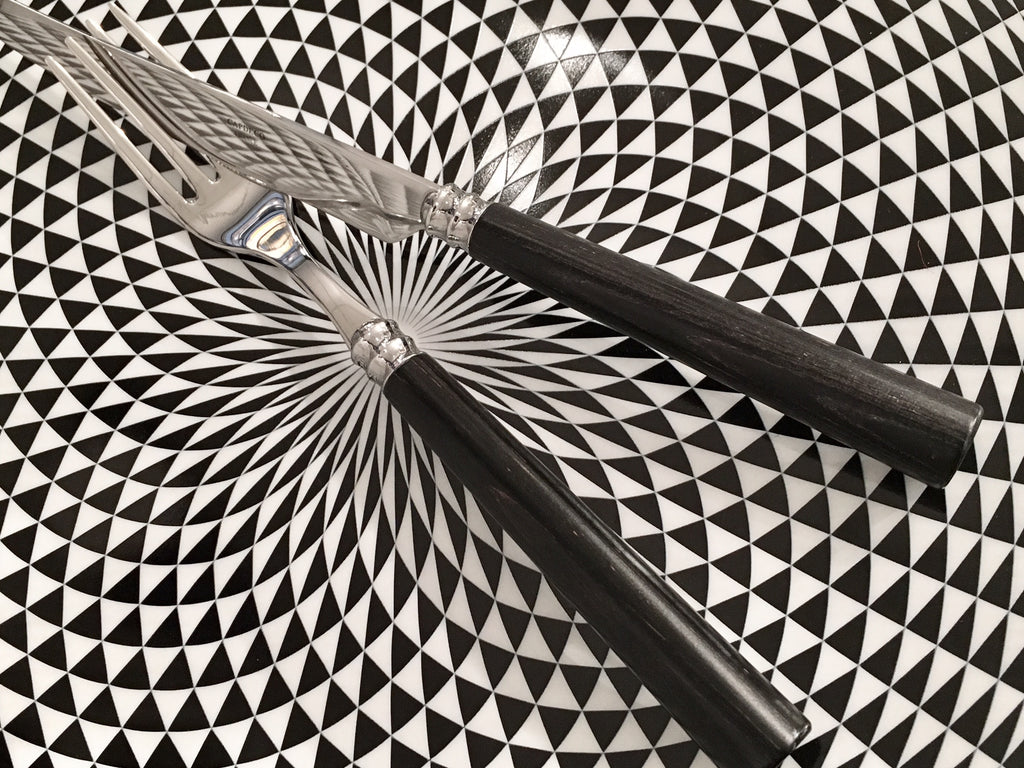 Marat Place Setting in Black Wood, Set of 5