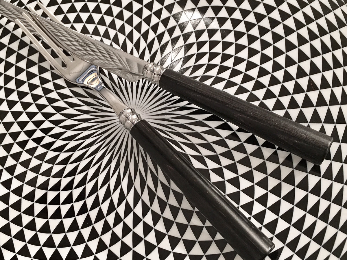 Marat Place Setting in Black Wood, Set of 5