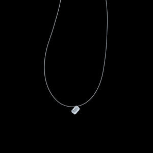 Emerald Cut “Floating” Diamond Pendant