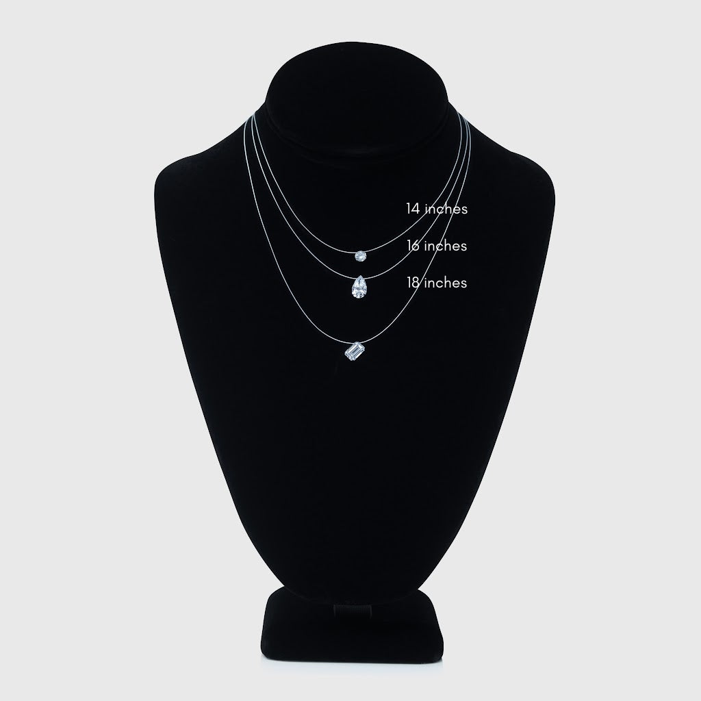 Pear Shaped “Floating” Diamond Pendant