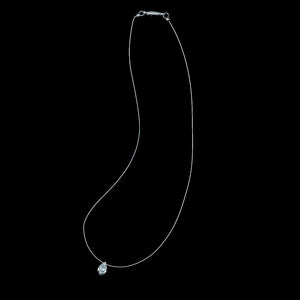 Pear Shaped “Floating” Diamond Pendant