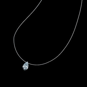 Pear Shaped “Floating” Diamond Pendant