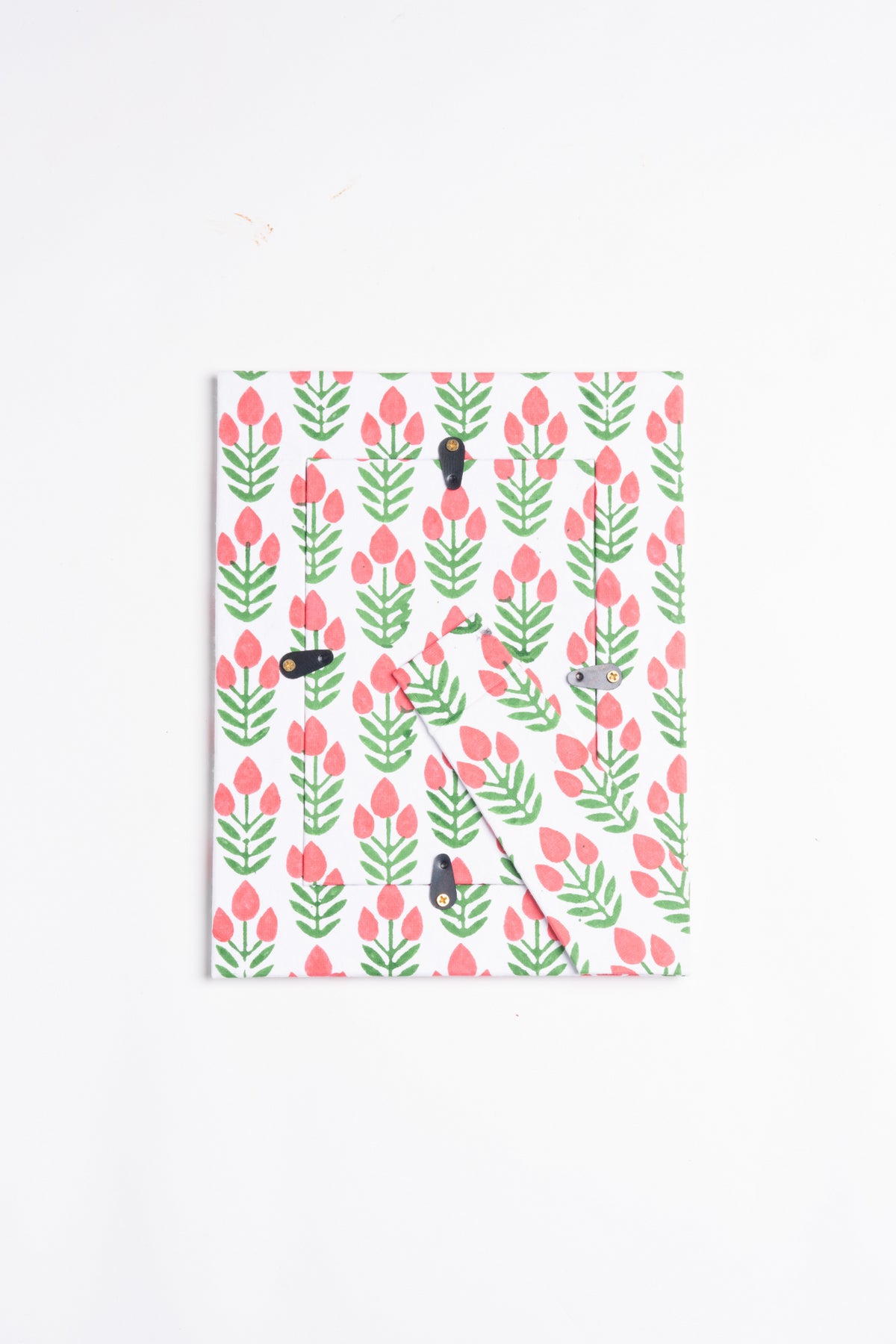 Blockprint Picture Frame in Red Poppy