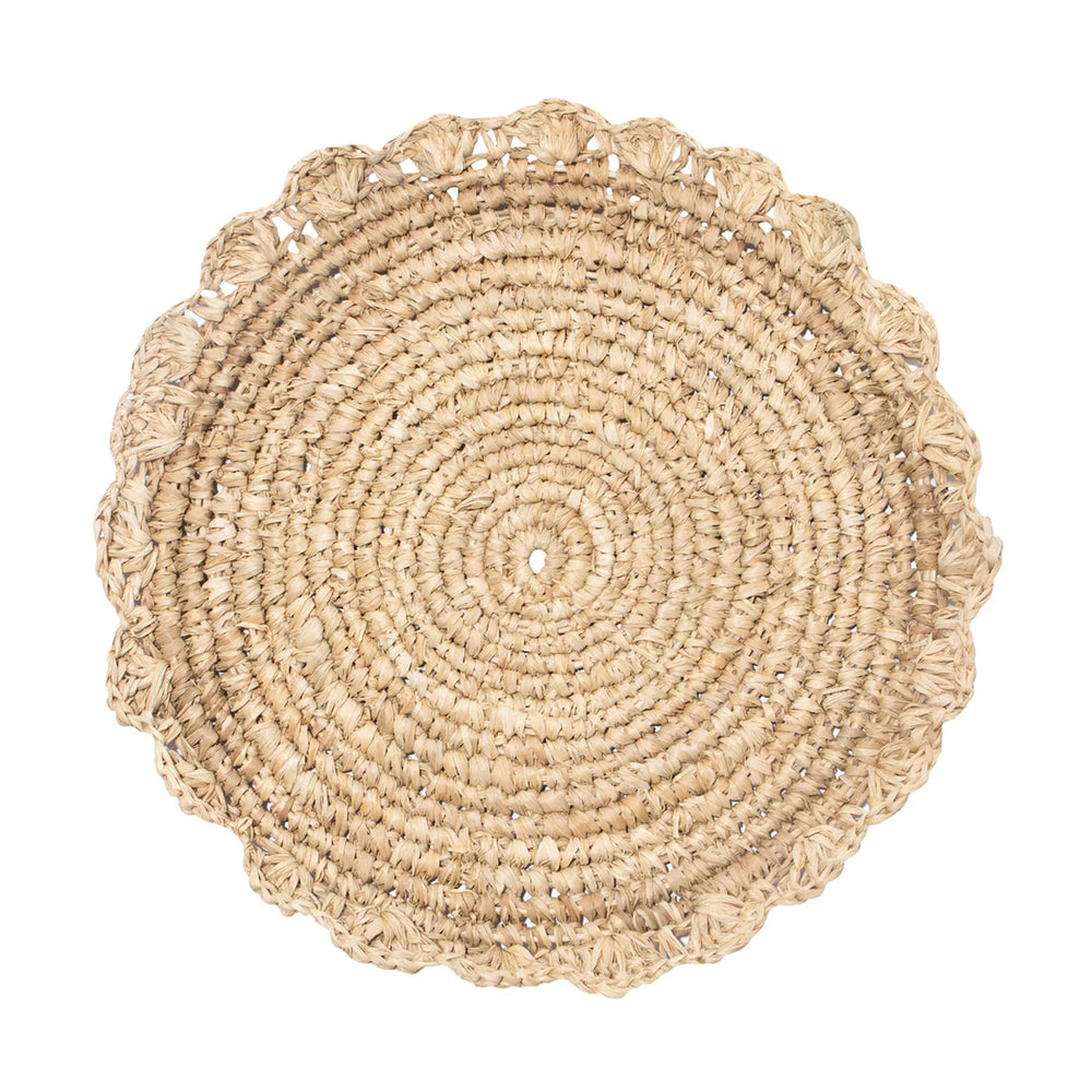 Blossom Natural Round Placemat Flower, Set of 4