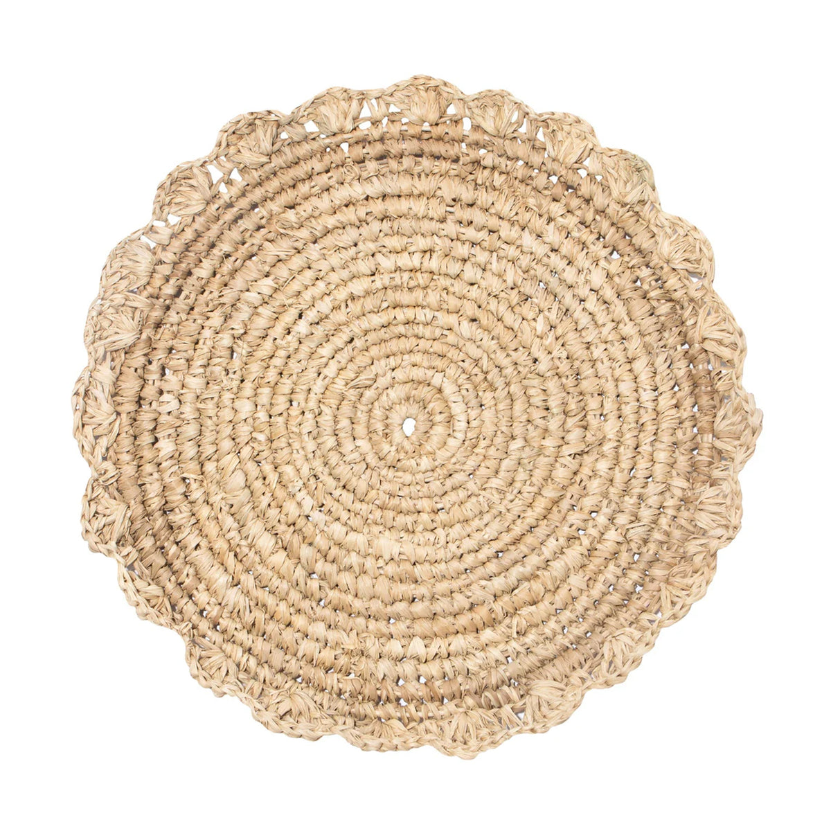 Blossom Natural Round Placemat Flower, Set of 4
