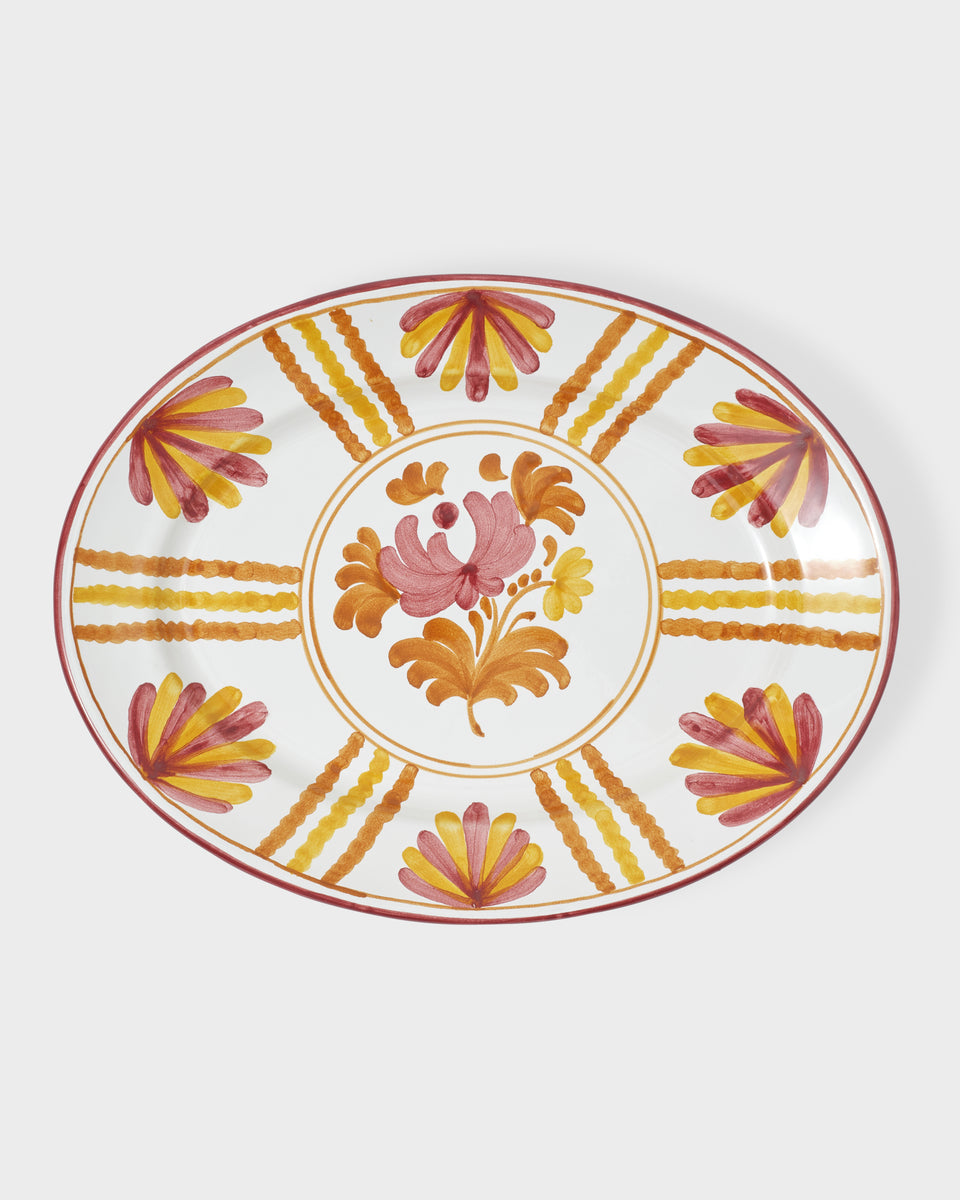 Blossom Oval Serving Plate Yellow